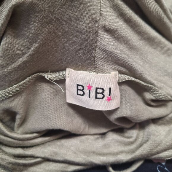 BiBi Long Sleeve Cowl Neck Shirt Lightweight Soft Green Floral Womens Medium - Picture 3 of 6